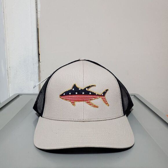 Avid Tuna Mericana Trucker Hat / Cap Adjustable Snapback MH32006 Gray/Navy Blue - Picture 1 of 10